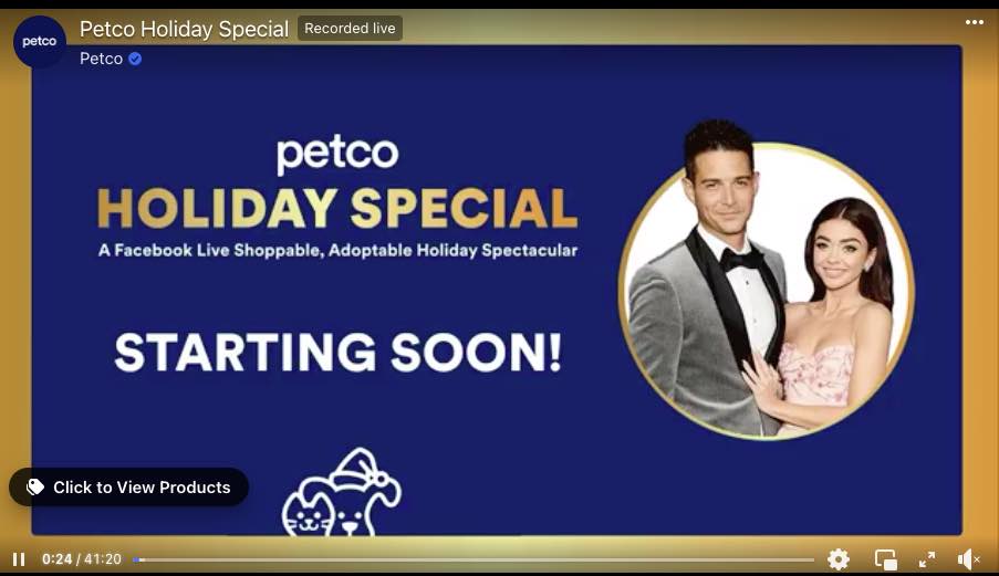 Screenshot from the Petco live event recording.