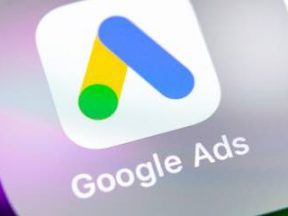 iPhone screen showing the Google Ads app