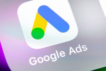 iPhone screen showing the Google Ads app
