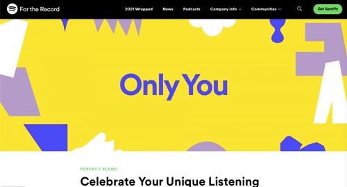 Screenshot of the Spotify Only You campaign