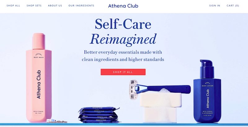 Página de inicio de Athena Club