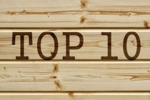 Illustration of the words "Top 10" on wood