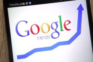 Google Trends logo on a smartphone