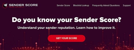 Home page of Sender Score