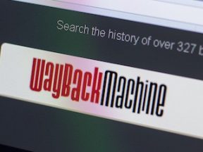 Screenshot of Wayback Machine's logo on its home page