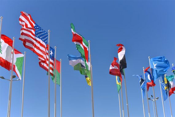 Image of the flags of several countries