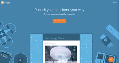 Screenshot of Blogger.com