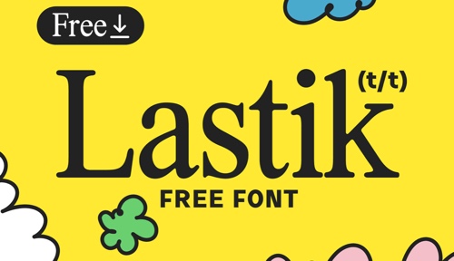 Screenshot of Lastik font on Behance.net