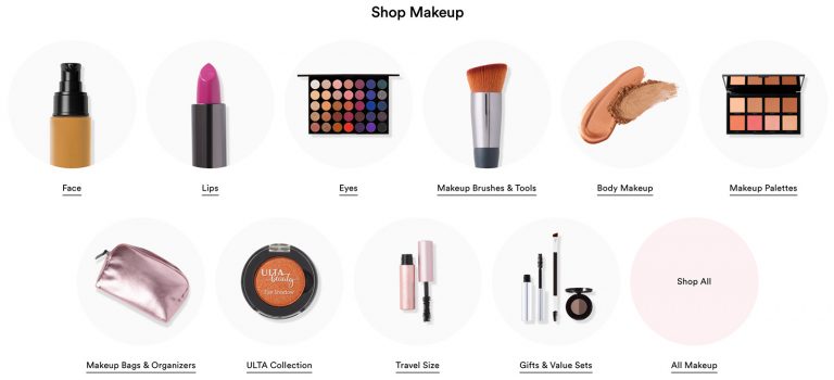 ulta categories | eCommerce | boosts, less is more