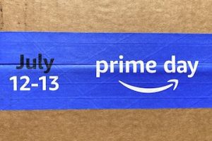 Photo of an Amazon delivery box with Prime Day 2022 label on it