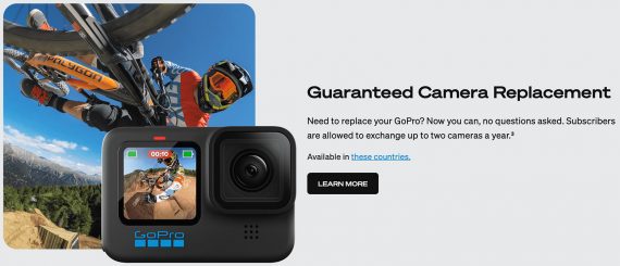 GoPro Subscription info page