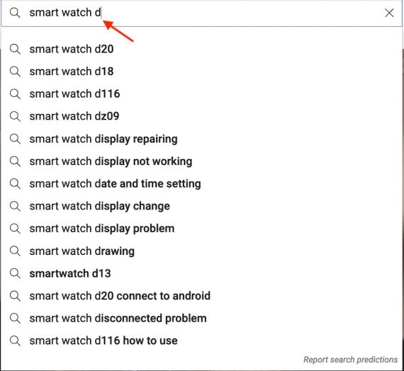 Screenshot from YouTube for "smartwatch d."