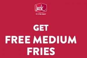 Screenshot from Jack in the Box SMS offer of free fries