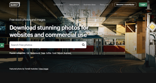 Screenshot of Burst, Shopify's photo search engine.
