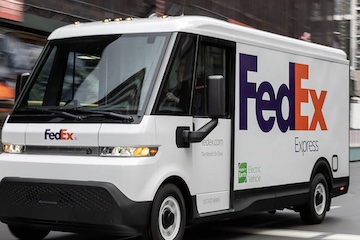 Image of an electric FedEx delivery truck