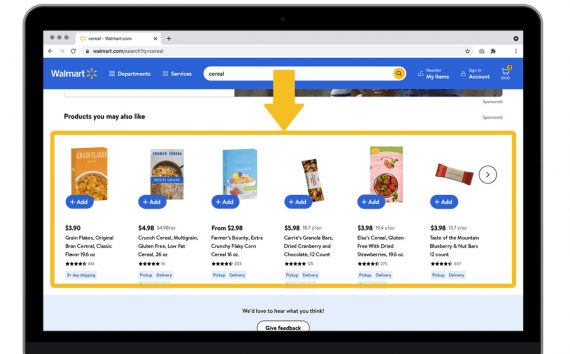 Screenshot of Sponsored Products on Walmart Marketplace