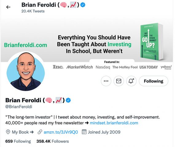 Brian Feroldi's Twitter profile