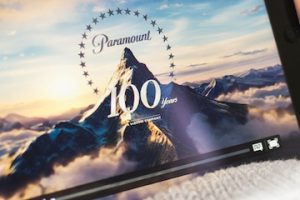 Paramount+ movie streaming on a tablet