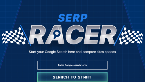 Captura de pantalla de la página de inicio de SERP Racer.