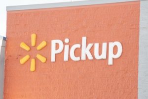 Photo of "Pickup" sign at a Walmart