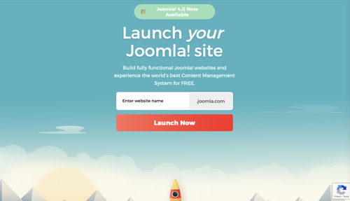 Screenshot of Joomla home page.