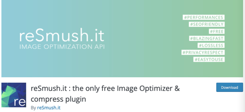 Screenshot of reSmush.it, a WordPress plugin.