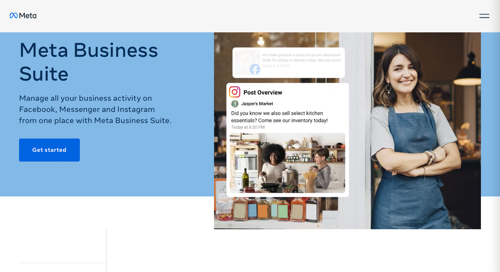Screenshot of Meta Business Suite.