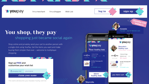 Screenshot of the YouPay home page.