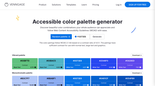 Screenshot of Accessible Color Palette