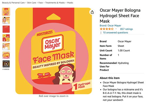 Image of the Oscar Mayer - Bologna Mask.