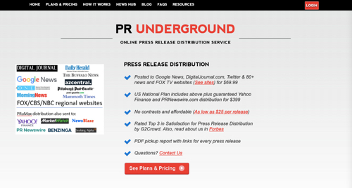 Home page of PR Underground
