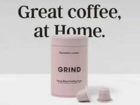 Photo of a coffee container from Grind home page