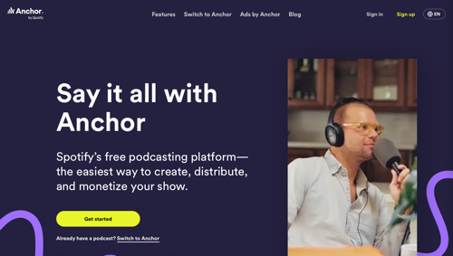 Home page of Anchor