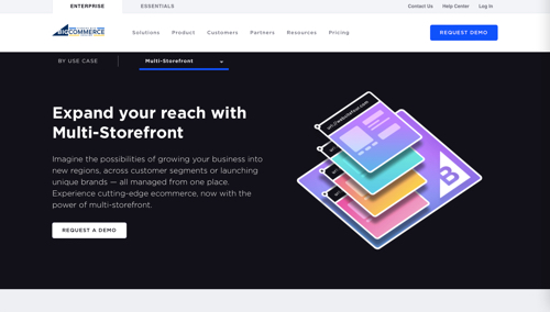 Home page of BigCommerce - Multi-Storefront