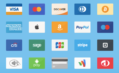 Capture d'écran des icônes de cartes de crédit gratuites