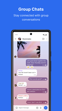 Screenshot of GroupMe on a smartphone