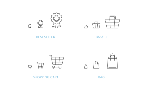 Screenshot of icons from Responsive eCommerce Icon Set