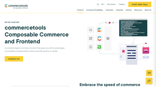 Home page of Commercetools