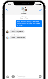 Screenshot of iMessage on a smartphone