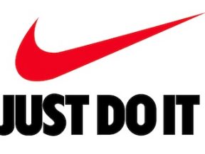 Nike swoosh with "Just do it" tagline below it
