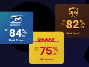 Screenshot from ShipStation's home page of USPS, DHL, and UPS logos.