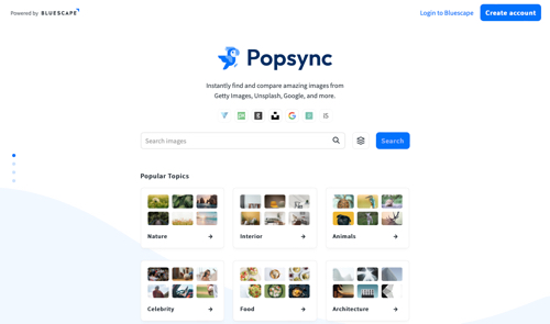 Popsync homepage
