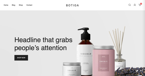 Botiga homepage