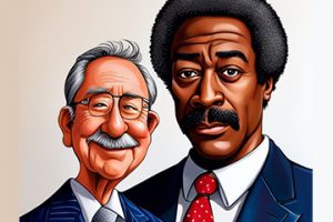 Illustrations of two male podcast hosts