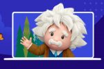Illustration of Albert Einstein on Salesforce home page