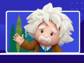 Illustration of Albert Einstein on Salesforce home page