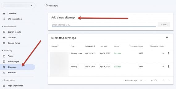 A Screenshot Of The Search Console Sitemap Entry A Screenshot Of The Search Console Sitemap Entry