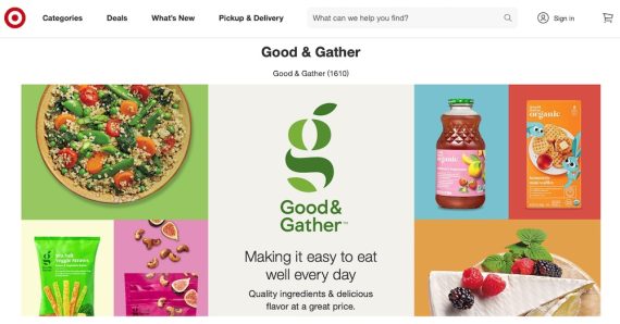 Screenshot of the Good & Gather page on Target.com.