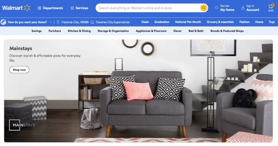 Screenshot of Mainstays at Walmart.com.