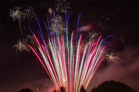 Photo of nighttime fireworks in the sky
